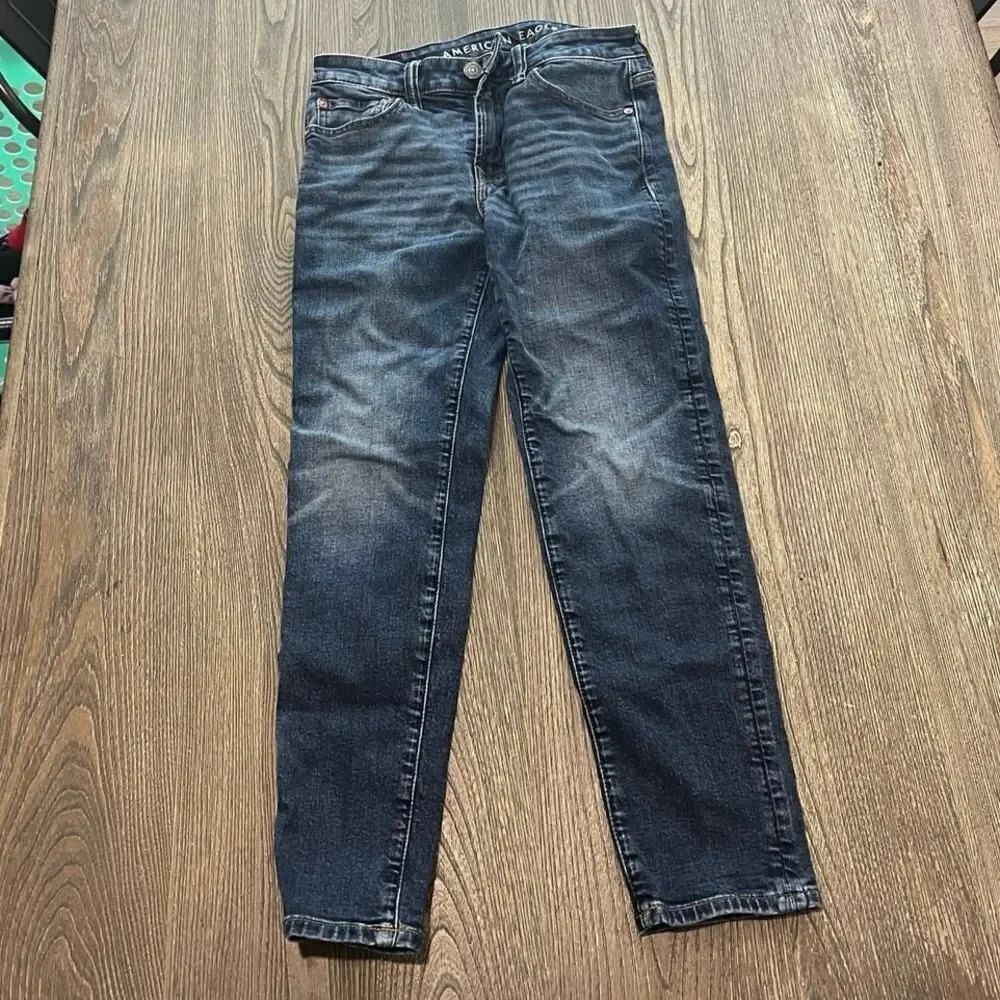 American Eagle Mens Athletic Fit Straight Leg Jeans Mid Rise Blue Size 26x28